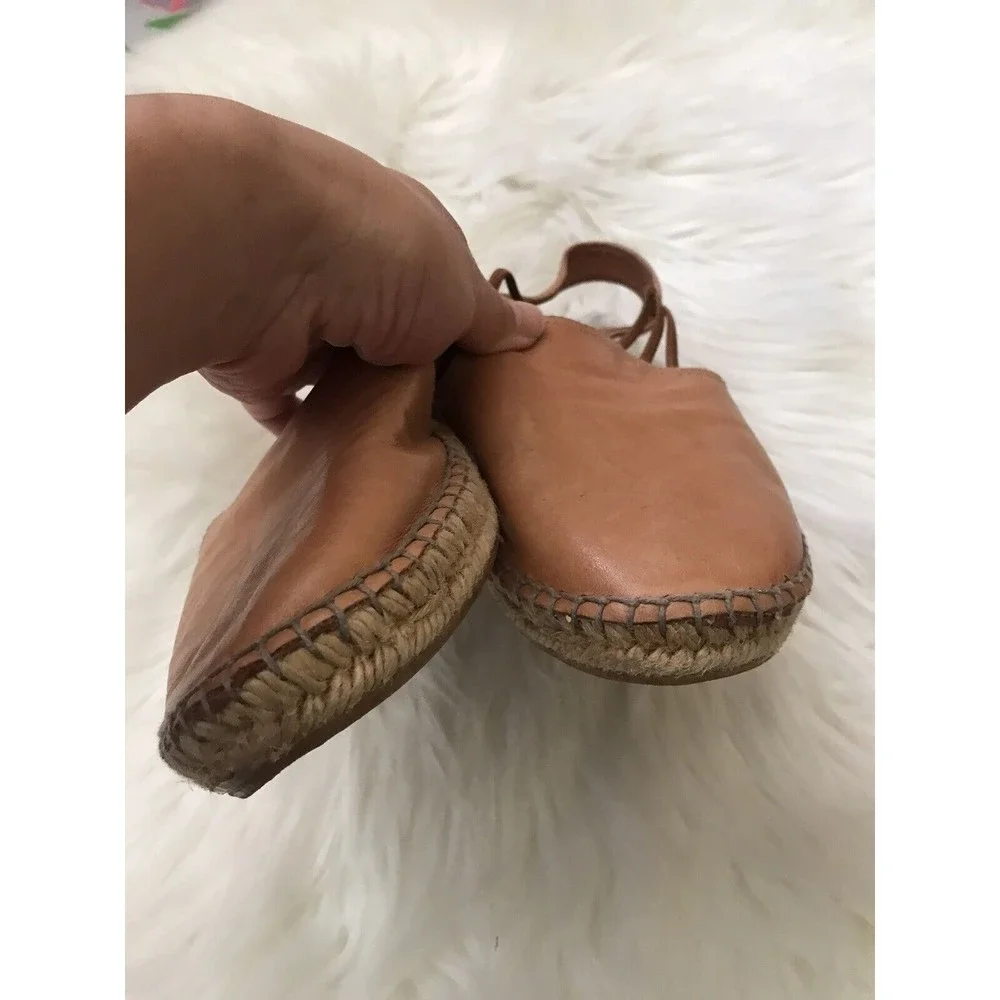 Toni Pons Origins Noelia Espadrille Sandals Slip on Tan Leather - US 7.5/ EUR 38